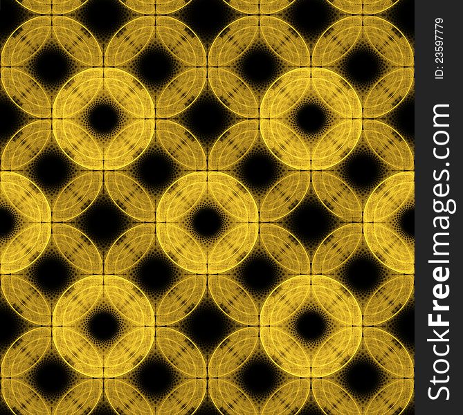 Seamless background of yellow circles on a black background. Seamless background of yellow circles on a black background