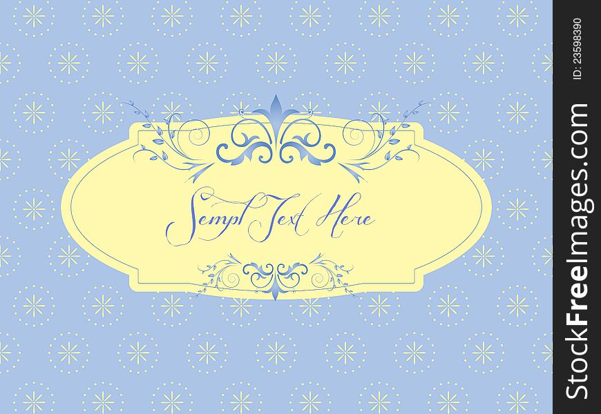 Wedding greeting card on a dark blue background with a place for the text. The framework is decorated by curls