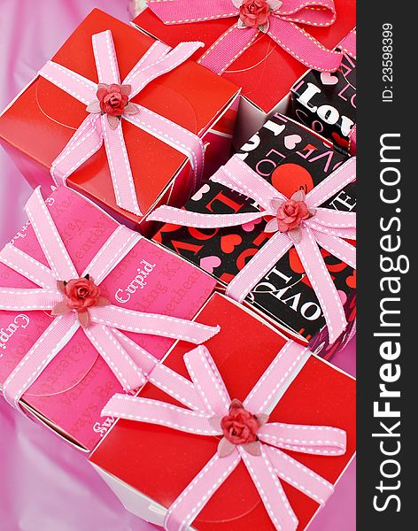 Pink And Red Gift Boxes