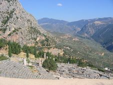 Greece, Delphi, Amphitheatre Royalty Free Stock Photo Greece, Delphi, Amphitheatre Royalty Free Stock Photo