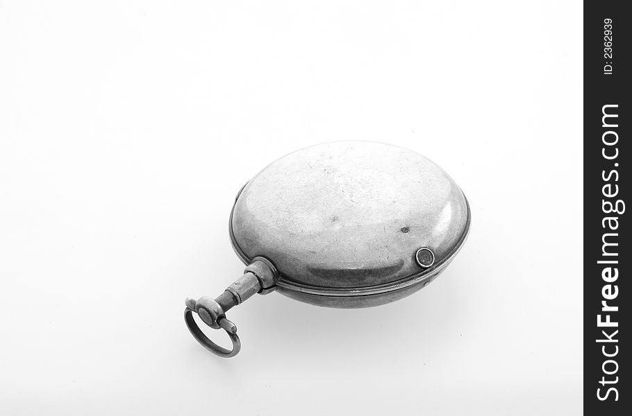 Pocket watch on a white background