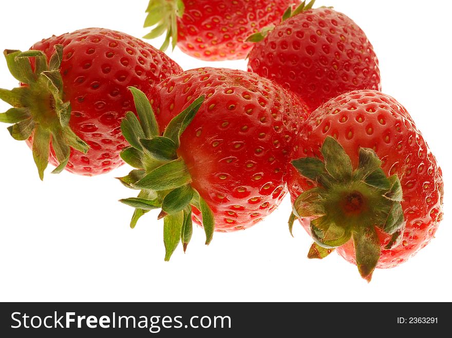 Strawberries on white back ground