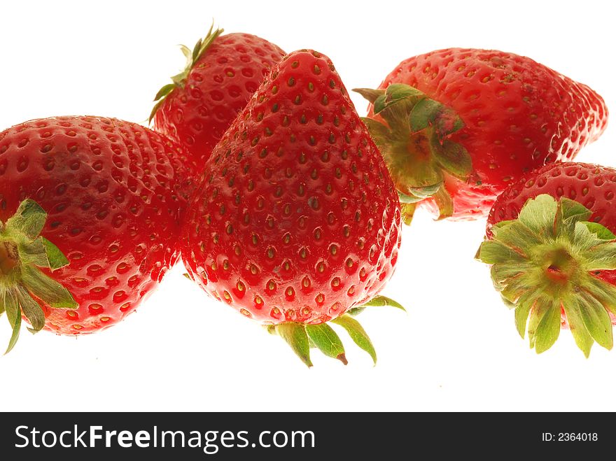 Red strawberries on white bakcground. Red strawberries on white bakcground