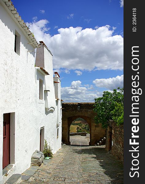 Street of monsaraz old village district of Évora portugal in alentejo region.