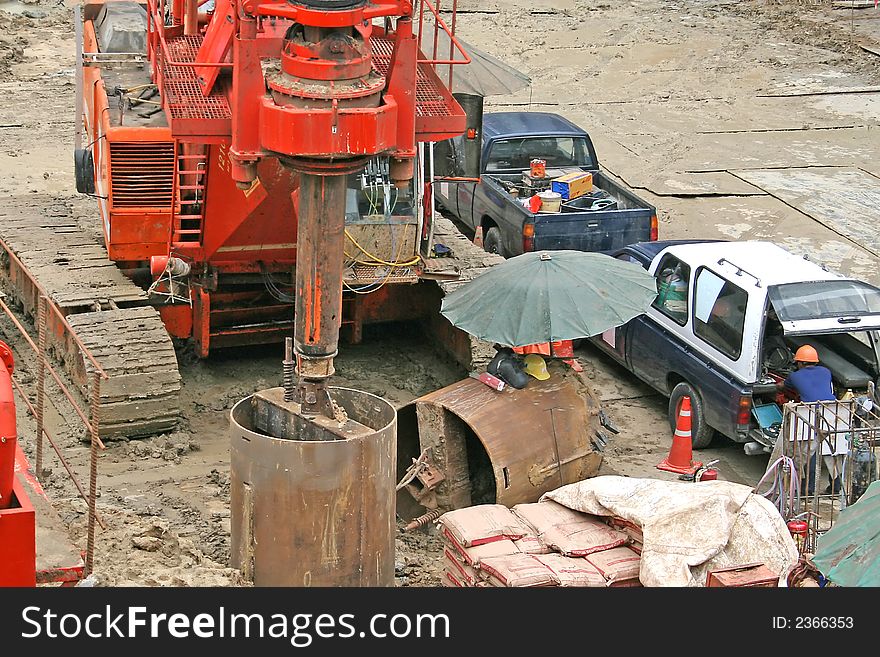 Foundation work for a new apartment block. Foundation work for a new apartment block