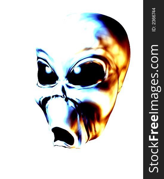 A computer created image of a grey alien man. A computer created image of a grey alien man.