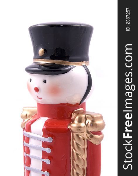 Close up of a Toy Soldier on white background