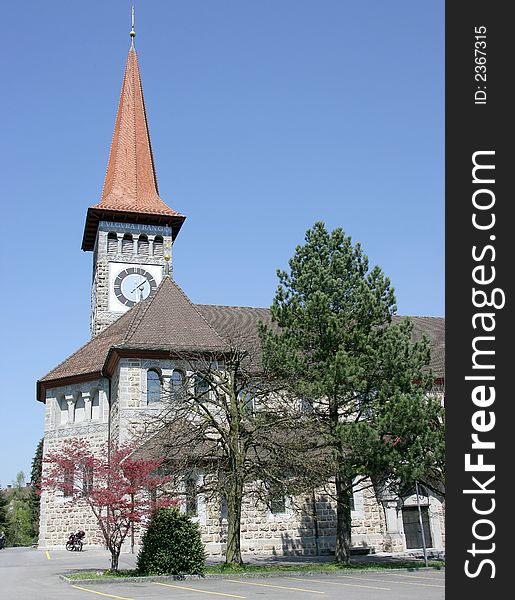 View of nice church in Switzerland. View of nice church in Switzerland