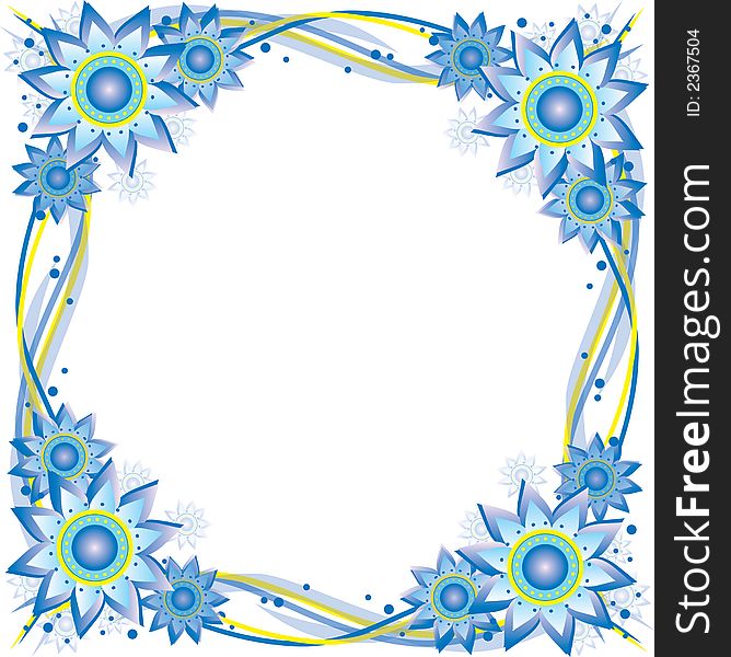 Blue And Yellow Flower Frame