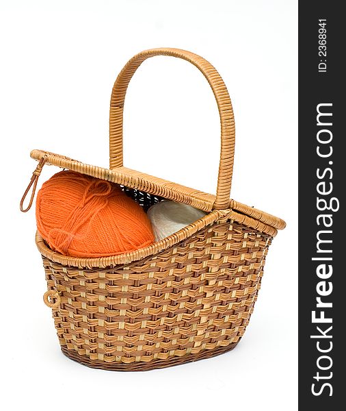 Isolated retro basket. with threads