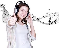 Teenage Girl In Headphones Royalty Free Stock Photos Teenage Girl In Headphones Royalty Free Stock Photos