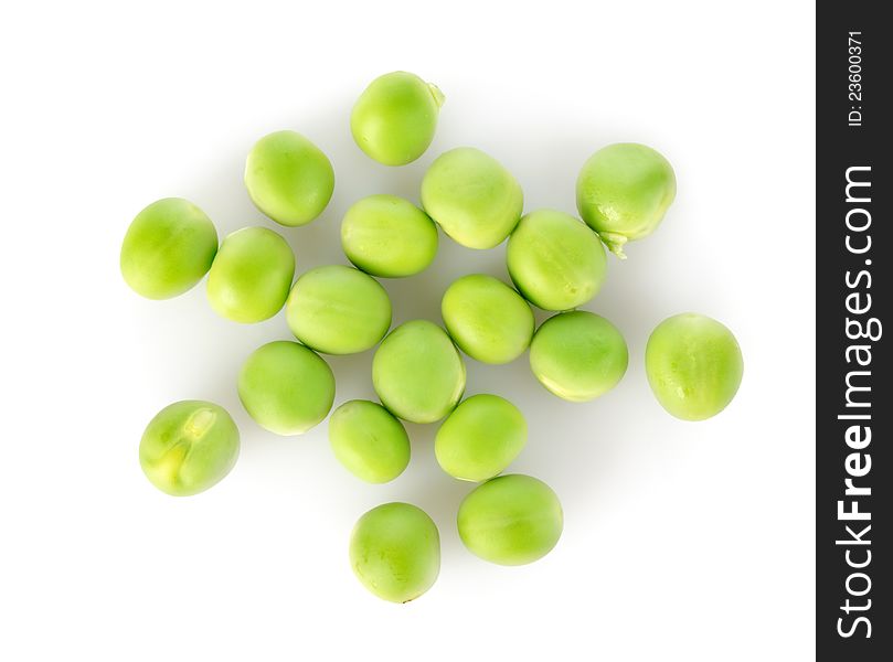 Green peas  on a white background. Green peas  on a white background