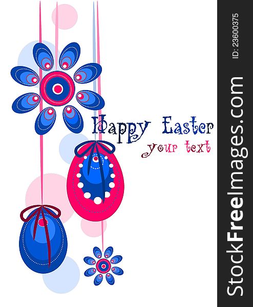 Beauty colorful illustration - Easter wreath.