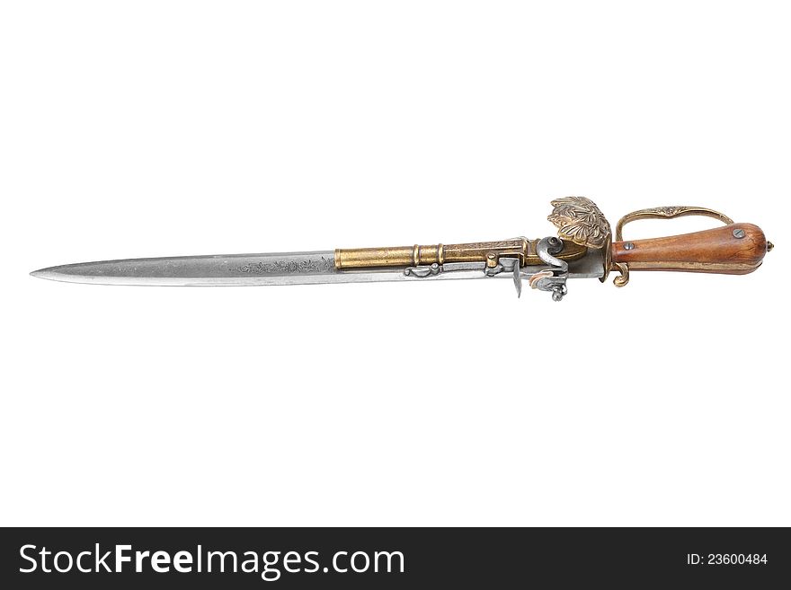 Dagger That Has A Pistol Mounted On Blade