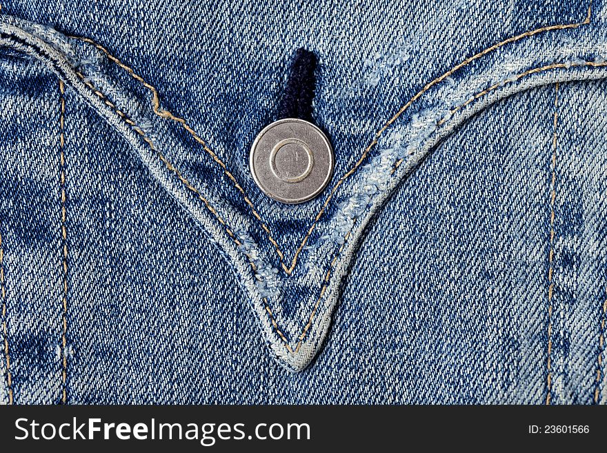 Jeans back pocket, macro closeup