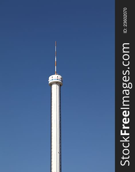 View of television tower against blue sky