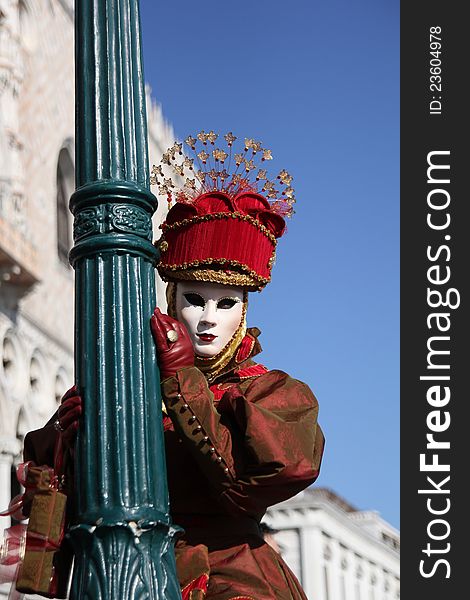 A traditional mask of Venice carnival. A traditional mask of Venice carnival