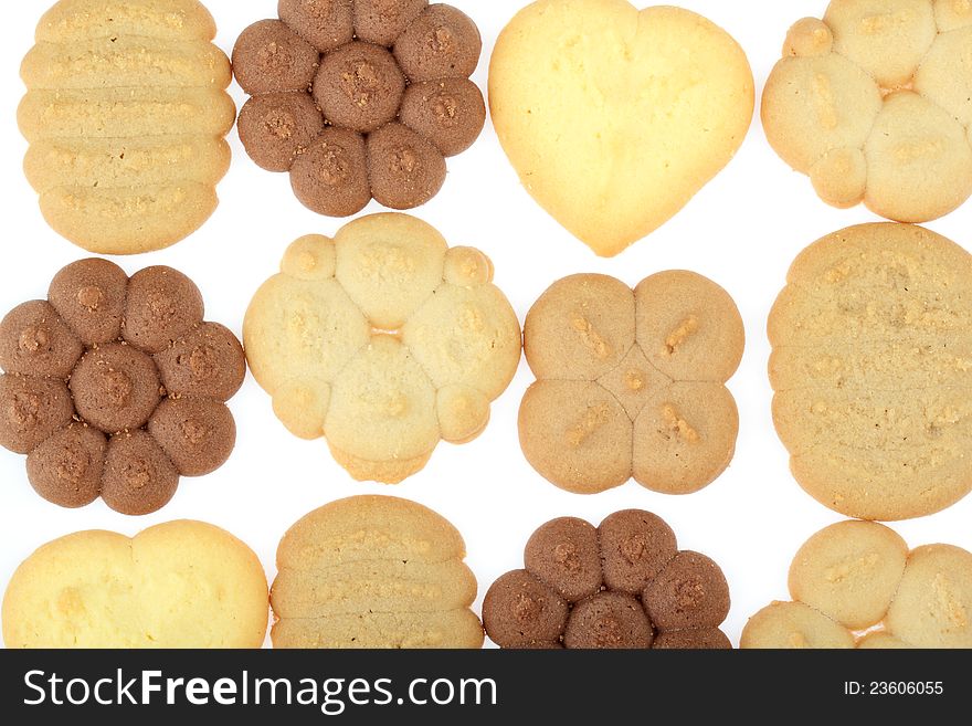 Cookie sweets on white background