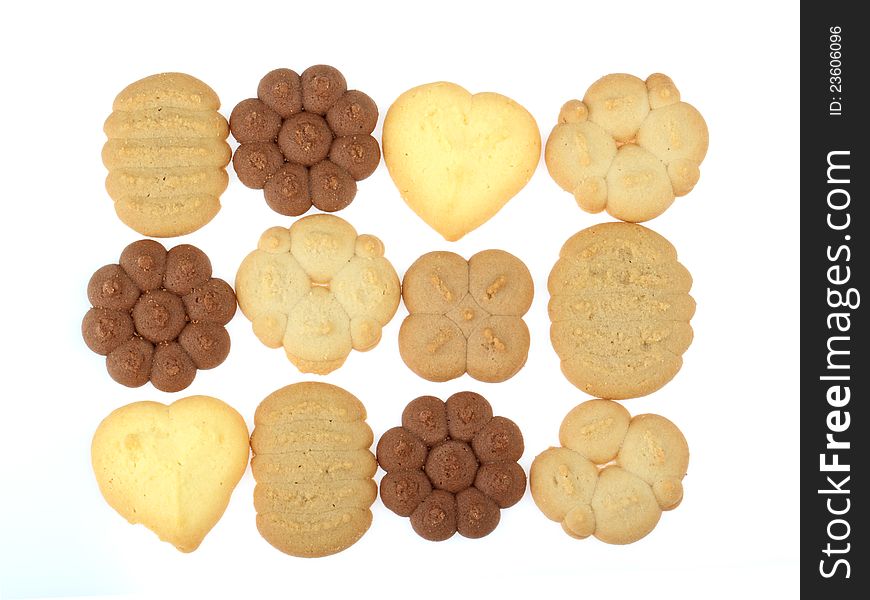 Cookie sweets on white background