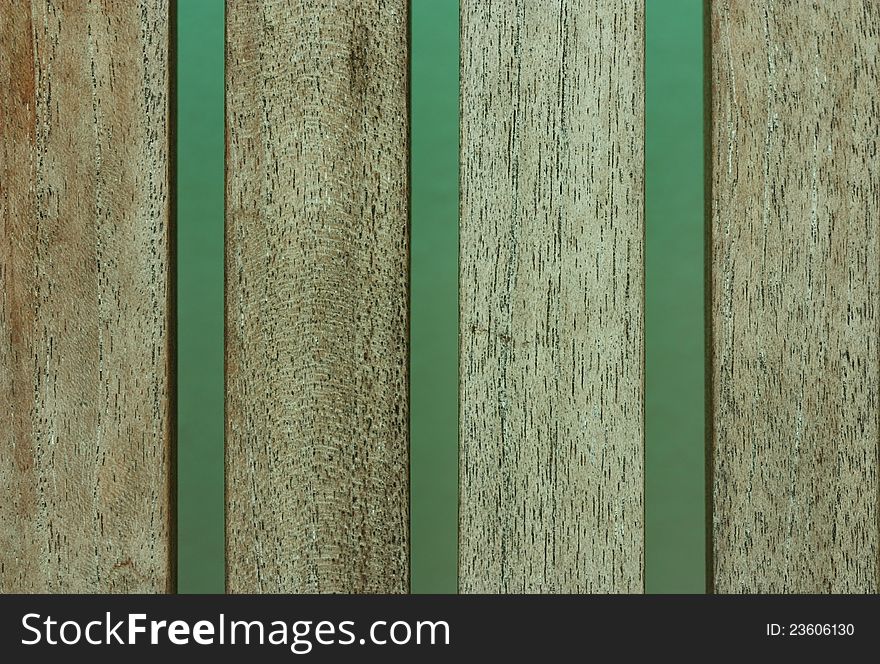 Narrow wooden planks placed vertically at intervals. Narrow wooden planks placed vertically at intervals
