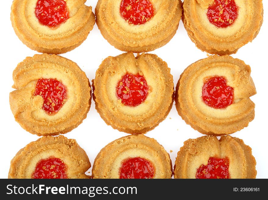 Cookie sweets on white background