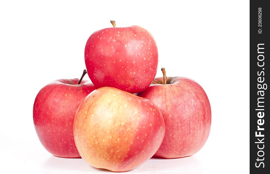 Juicy red apples on a white background. Juicy red apples on a white background