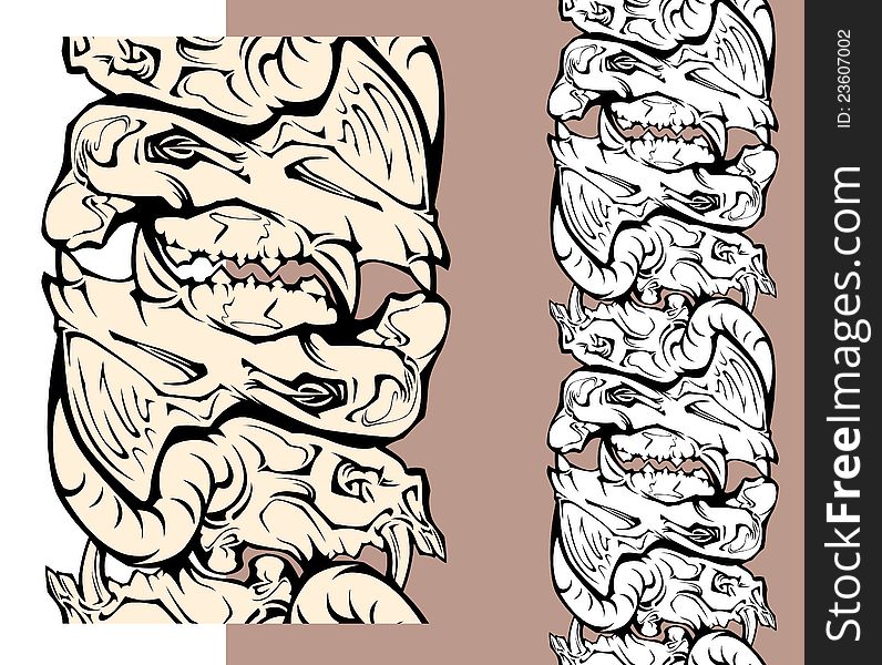 Skulls of monsters pattern