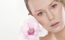 Beautiful Young Woman With Lily Flower Stock Photography Beautiful Young Woman With Lily Flower Stock Photography