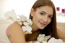 Beautiful Young Woman With Lily Flower Stock Photography Beautiful Young Woman With Lily Flower Stock Photography