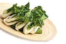 Baby Bok Choy On A Bamboo Tray Royalty Free Stock Image Baby Bok Choy On A Bamboo Tray Royalty Free Stock Image