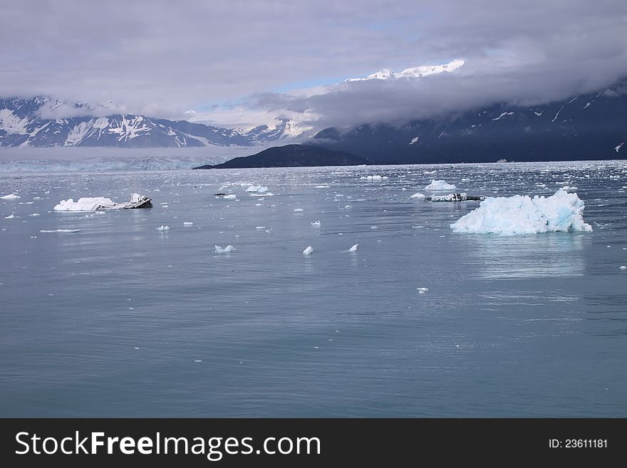 Icebergs floating in Alaskan waters. Icebergs floating in Alaskan waters