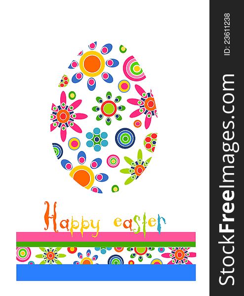 Happy time - colorful beauty floral easter egg