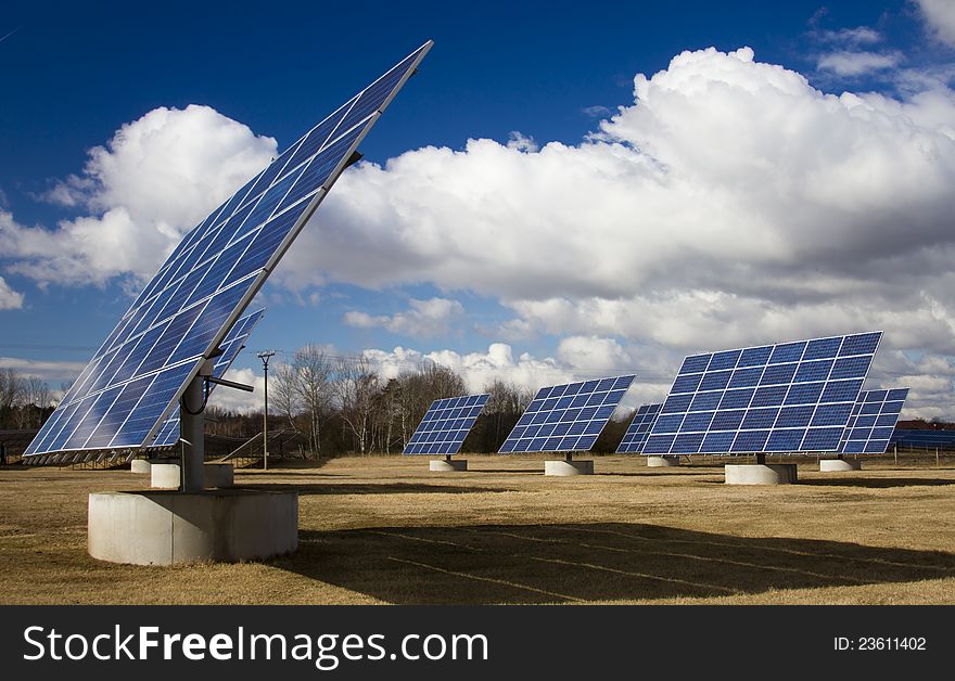 Solar panel and sun day