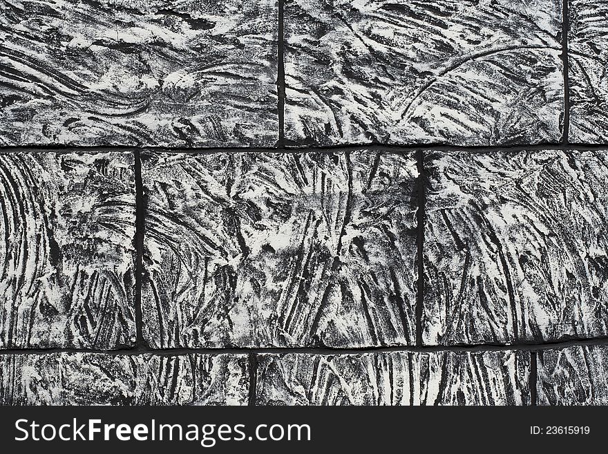 Smeared black block wall texture detail