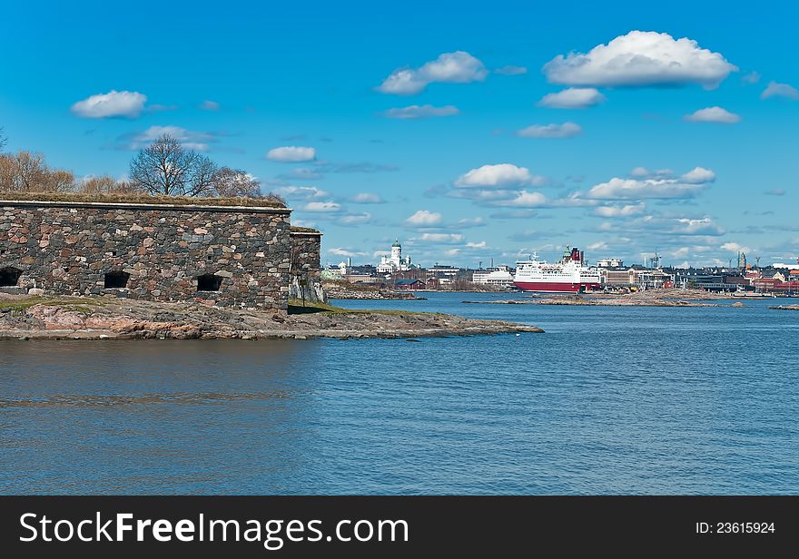 View of the fortress of Suomenlinna, Helsinki. View of the fortress of Suomenlinna, Helsinki.