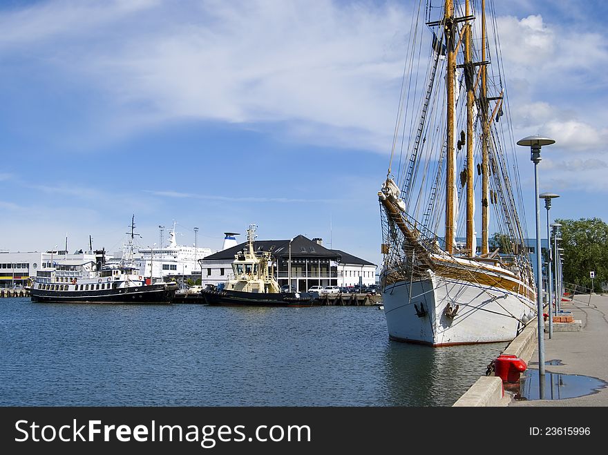 Old ships in the harbor of Tallinn, Estonia