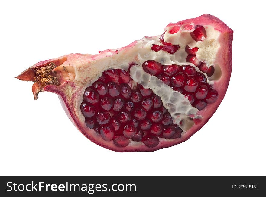 Pomegranate part isolated on a white background