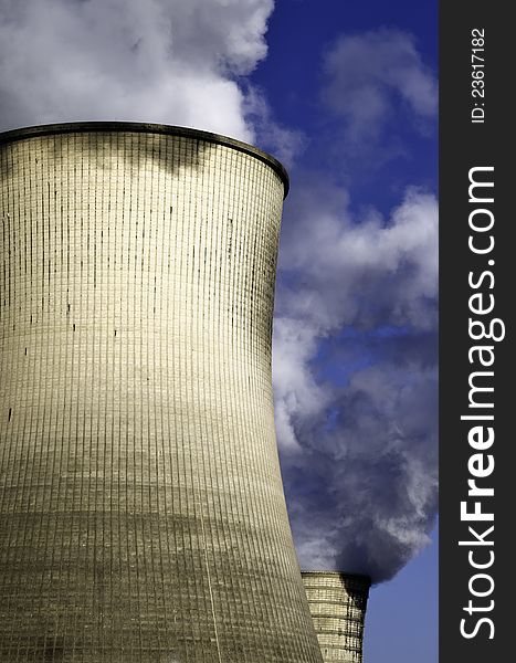 Two cooling towers of thermal power plant