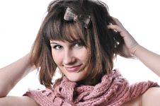 Closeup Portrait Of Beautiful Smiling Girl Stock Images Closeup Portrait Of Beautiful Smiling Girl Stock Images