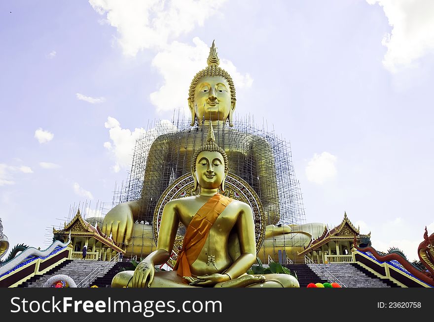 Big buddha statue in asian