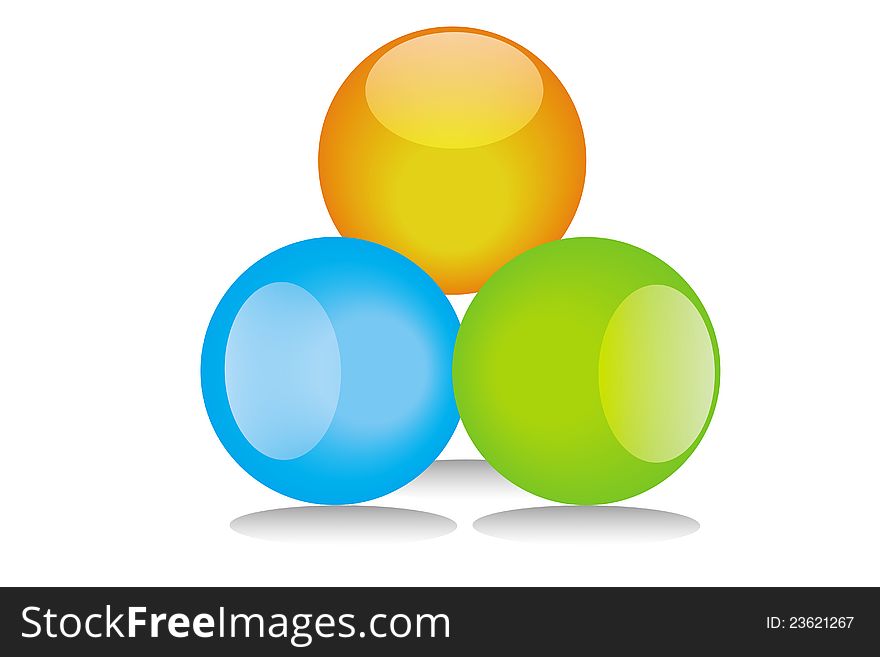 Three colored balls