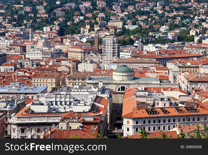 Panoramic View Of Triest City, Italy