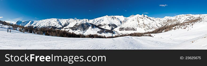 Alps winter panorama from Livigno, Italy. Alps winter panorama from Livigno, Italy
