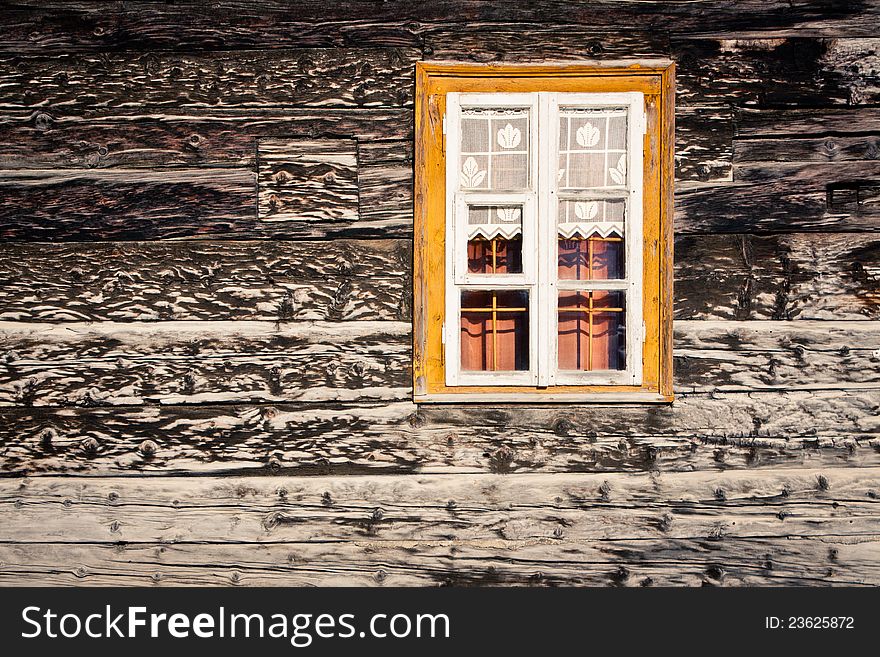 Old window of house in Livigno