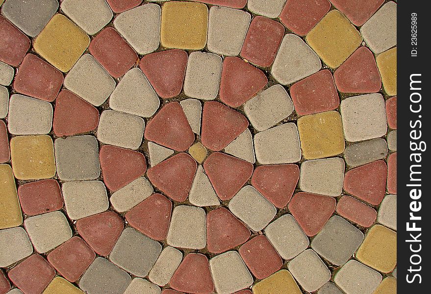 Color cobblestone road mosaic background