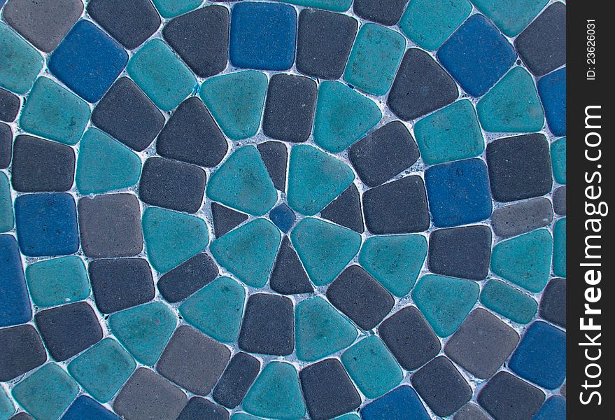 Blue cobblestone road mosaic background