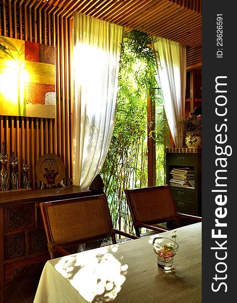 Southeast Asian style restaurant environment