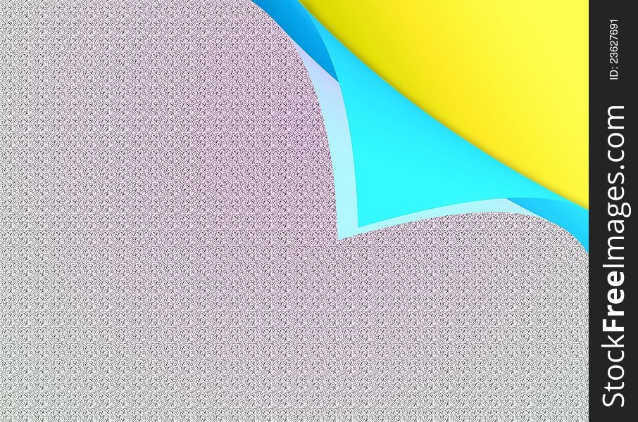 Background of textured colored paper with bent corners