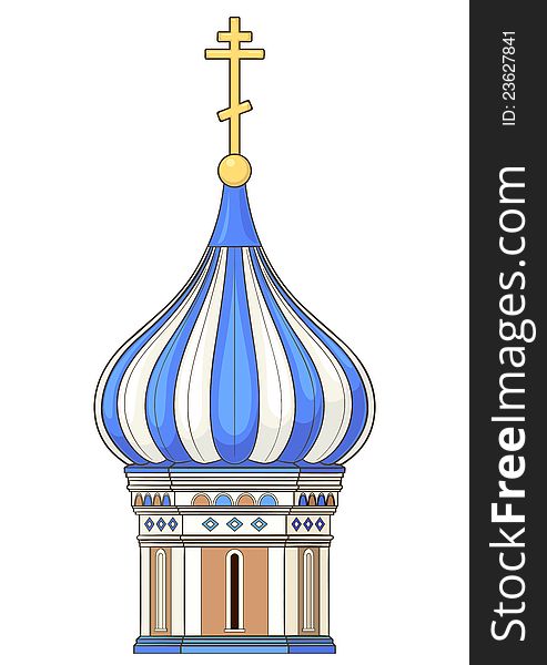 Vector drawing of ancient russian church