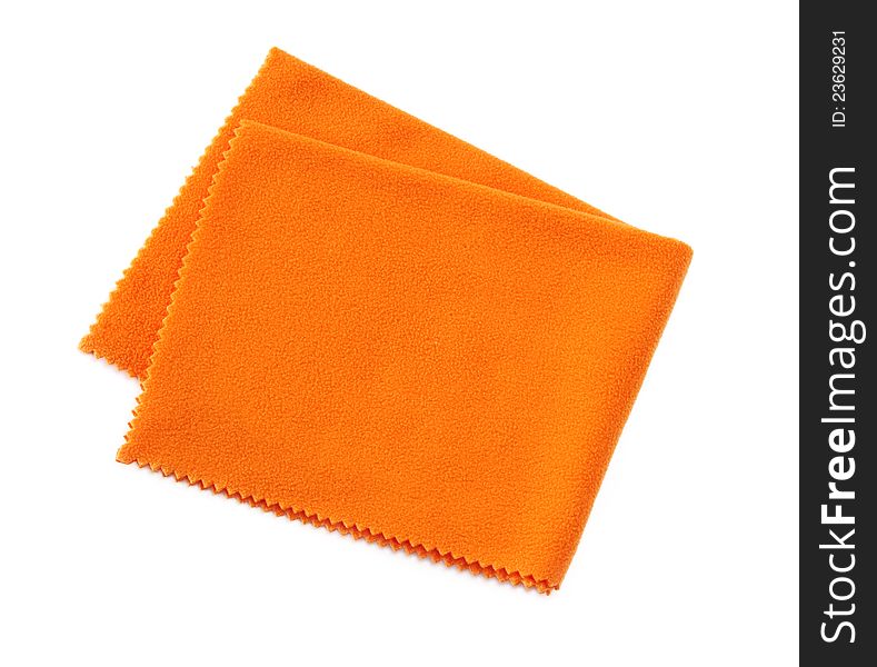 Orange napkin against the white background. Orange napkin against the white background.